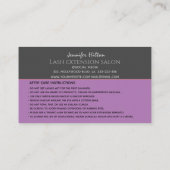 Funky trendy Retro farbenfrohe Lashes Logo Visitenkarte (Rückseite)