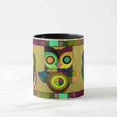 Funky Tribal Aztec Owls on Imitats Gold Fossil Tasse (Zentrum)