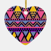 Funky Tribal farbenfroh rosa und gelb Keramik Ornament (Vorne)