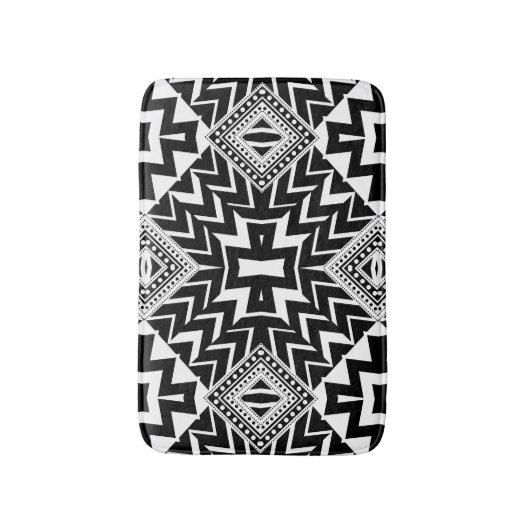 Funky Tribal Zickzack Pattern Bath Mat Badematte (Vorderseite Vertikal)