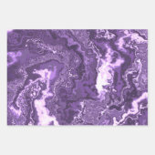 Funky Trippy Boho Hippie Monochrome Lila Marble Geschenkpapier Set (Vorderseite 2)