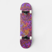 Funky Trippy Colorful Vibranaling Fraktal Skateboard (Vorderseite)
