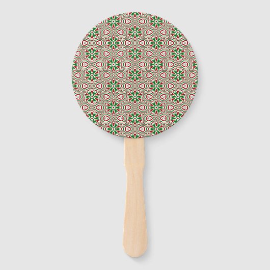 Funky Trippy Eclectic Boho Christmas Kaleidoscope Fächer (Vorderseite)