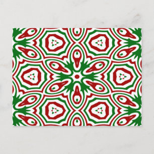 Funky Trippy Eclectic Boho Christmas Kaleidoscope Postkarte