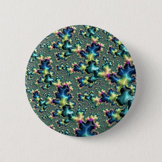 Funky Trippy Eclectic Boho Hippie Abstraktes Frakt Button (Vorderseite)
