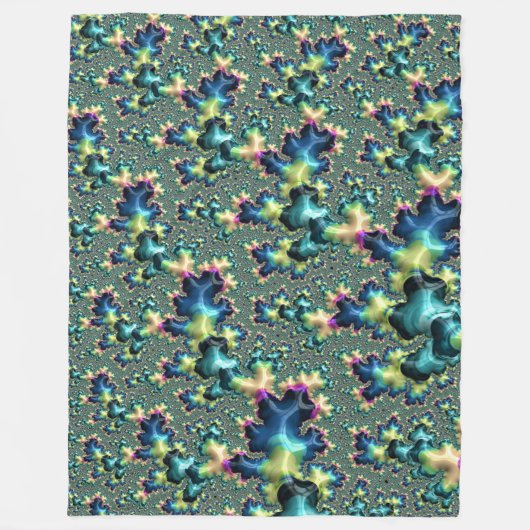 Funky Trippy Eclectic Boho Hippie Abstraktes Frakt Fleecedecke (Vorderseite)