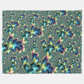Funky Trippy Eclectic Boho Hippie Abstraktes Frakt Fleecedecke (Vorderseite (Horizontal))