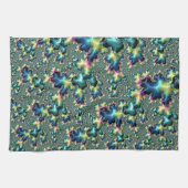 Funky Trippy Eclectic Boho Hippie Abstraktes Frakt Küchentuch (Horizontal)