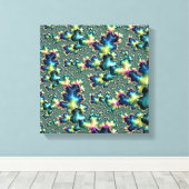 Funky Trippy Eclectic Boho Hippie Abstraktes Frakt Leinwanddruck (Insitu (Holzboden))