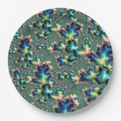 Funky Trippy Eclectic Boho Hippie Abstraktes Frakt Pappteller (Vorderseite)