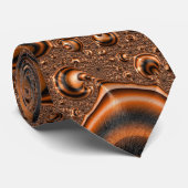 Funky Trippy Spiraling Orange Black Fraktal Art Krawatte (Gerollt)