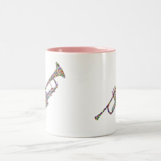 Funky Trompet Musikinstrument Zweifarbige Tasse (Mittel)