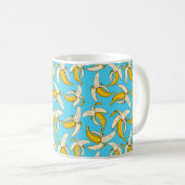 Funky Tropical Banana Muster Trendy Fruchtprint Kaffeetasse (VorderseiteRechts)