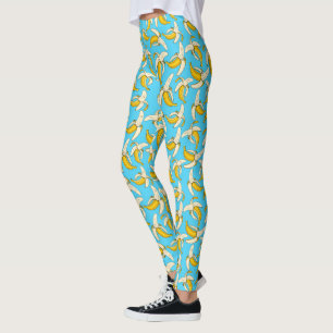 Funky Tropical Banana Print Trendy Frucht Gemuster Leggings
