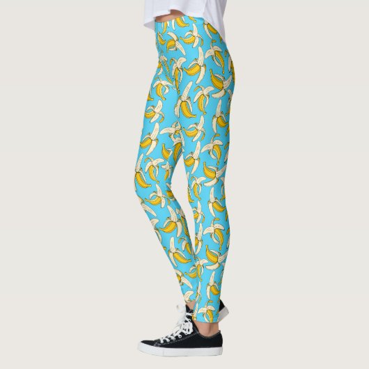 Funky Tropical Banana Print Trendy Frucht Gemuster Leggings (Links)