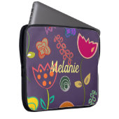 Funky Tulip Purple Pattern Personalised Laptopschutzhülle (Vorne Rechts)