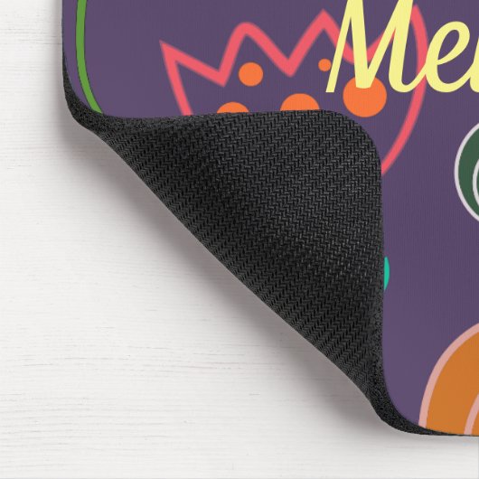 Funky Tulip Purple Pattern Personalised Mousepad (Ecke)
