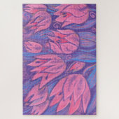 Funky Tulips Spring Flowers Blumenpastellfarben Puzzle (Vertikal)