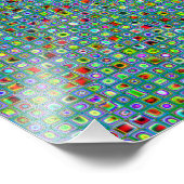 Funky Turquoise Textured Mosaic Tiles Pattern Fotodruck (Ecke)