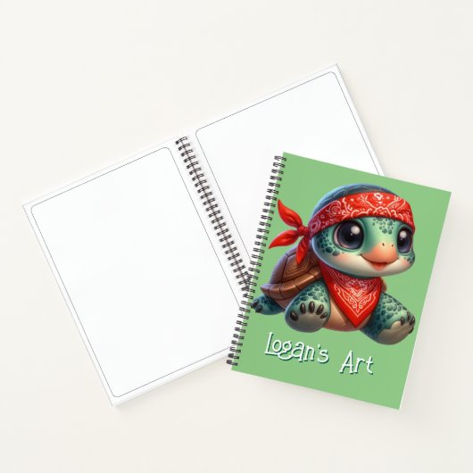 Funky Turtle Kinder Skizze Notizblock (Innenseite)
