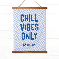 Funky Type Blue Wave Muster mit Name Teen Kids