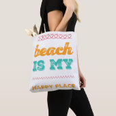 Funky Typografy Beach ist mein glücklicher Ort Tasche (Von Nahem)