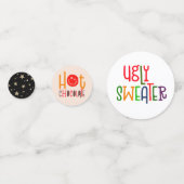 Funky Typografy Ugly Sweater Hot Chocolate Konfetti (Vorderseiten)