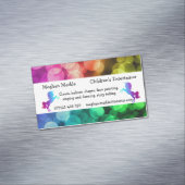 Funky Unicornregenbogen scherzt Partyentertainer Magnetische Visitenkarte (Beispiel)