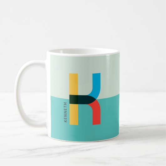 Funky Unique Letter K Personalisierte Kaffee-Tasse Kaffeetasse (Links)