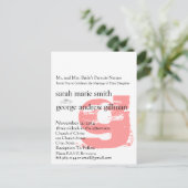 Funky UpBeat Moderne Monogram Wedding Einladung (Stehend Vorderseite)