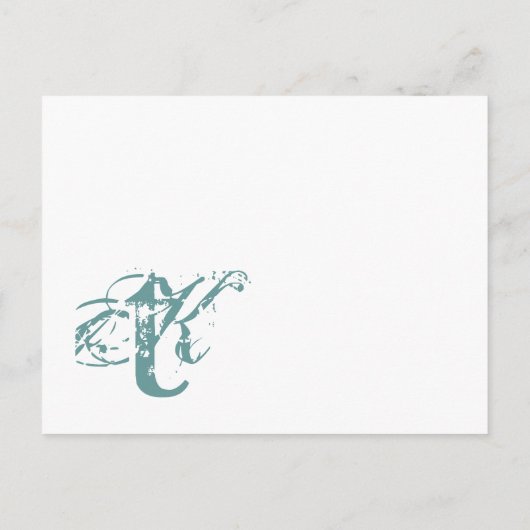 Funky UpBeat Moderne Monogram Wedding Einladung (Rückseite)