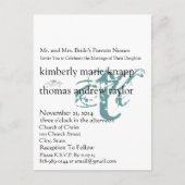 Funky UpBeat Moderne Monogram Wedding Einladung (Vorderseite)