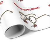 Funky verlorener Brillen-Cartoon Geschenkpapier (Rolleneckpunkt)