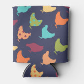 Funky Vielfarbiges Hühnermuster Dosenkühler (Vorderseite)