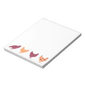 Funky Vielfarbiges Hühnermuster Notizblock (Rotiert)