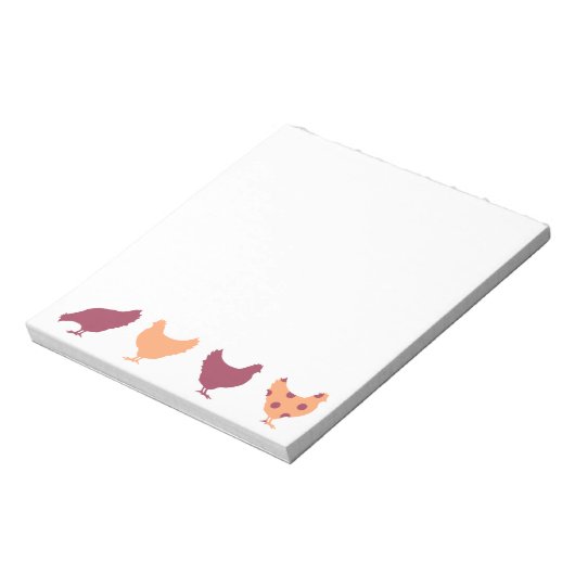 Funky Vielfarbiges Hühnermuster Notizblock (Rotiert)