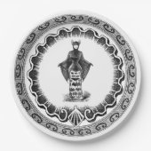 Funky Vintag Bat Lady Pappteller (Vorderseite)