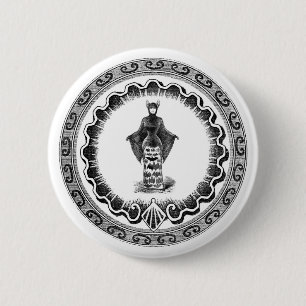 Funky Vintag Bat Woman Button