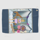 Funky Vintag Kid Altered Art Collage Golfhandtuch (Horizontal)