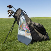 Funky Vintag Kid Altered Art Collage Golfhandtuch (Gras)