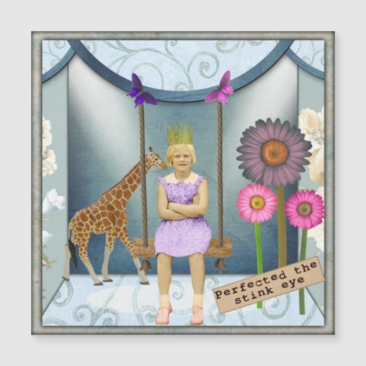 Funky Vintag Kid-Magnetkarte Magnetkarte (Vorderseite)