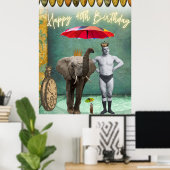 Funky Vintag Strongman 40. Geburtstag Poster (Heimbüro)