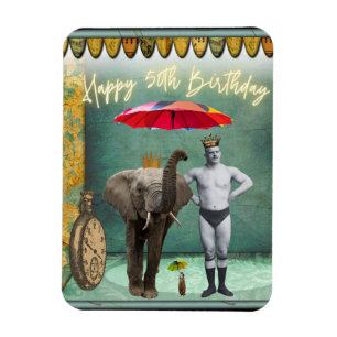 Funky Vintag Strongman 50. Geburtstag Magnet