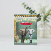 Funky Vintag Strongman 50. Geburtstag Postkarte (Stehend Vorderseite)