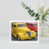 Funky Vintage Car Postcard! Postkarte (Stehend Vorderseite)