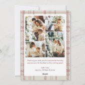 Funky Vintage Christmas Red Bow Coquette5 Photo Feiertagskarte (Rückseite)