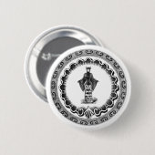 Funky Vintage Fledermaus-Frau Button (Vorne & Hinten)