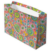 Funky vintage floral gift bag große geschenktüte (Rückseite Schrägansicht)