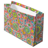 Funky vintage floral gift bag große geschenktüte (Vorderseite Schrägansicht)