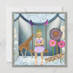 Funky Vintage Kid veränderte Art Collage-Flat-Kart